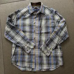 メンズ 長袖 チェックシャツ ブルー系のサムネイル