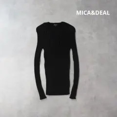 MICA&DEAL / リブ ニット Vネック ブラック セーター 36 黒のサムネイル