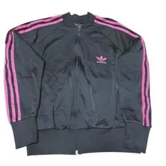 old adidas ブラック ピンク トラックジャケット　3本ライン y2k