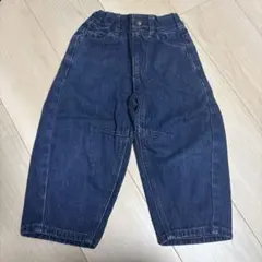 gu キッズ　バレルレッグジーンズ　デニム　100cm