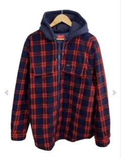 Supreme フリースジャケット XL レッド/ネイビー　ジップパーカー