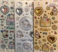 キラキラジュエルシール　チャーミーキティ　ウサハナ　コロコロクリリン3点セット