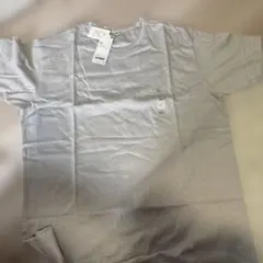UNIQLO XL ライトグレー ストライプ Tシャツ