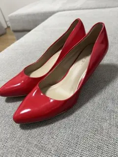 LEPSIM 赤 エナメル パンプス