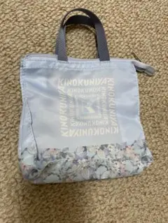 紀伊國屋　ミニバッグ　ブルー　花柄