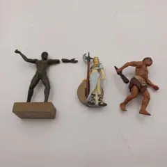フィギュアセット 3体　アテナ、ネアンデルタール人、ポセイドン