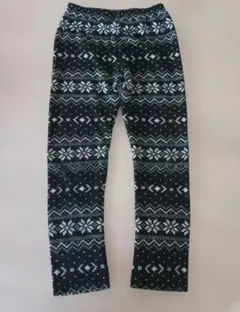 雪の結晶柄ニットパンツ
