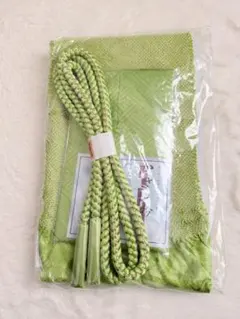 帯揚げ　帯締め　かさね衿　セット　ライトグリーン　黄緑　振り袖　成人式