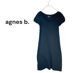 アニエスベー agnes b. 半袖ワンピース 黒　綿　コットン　カジュアル