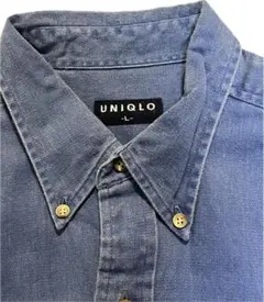 UNIQLO ボタンダウン デニムシャツ L オールドUNIQLO
