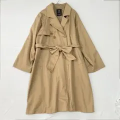 【ダブルクローゼット】トレンチコート ロング丈 ベルト付き 綿混 F