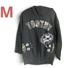 TOOTHY フード付き パーカー Mサイズ 黒 迷彩柄