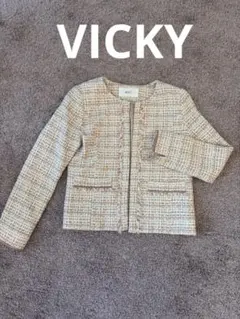 VICKY ツイード　ジャケット　ピンクのサムネイル
