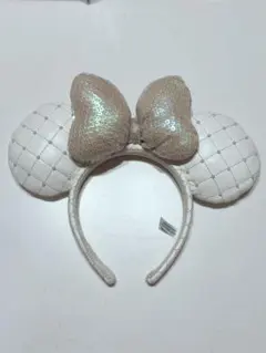 東京ディズニーリゾート パール&ホワイトキルティングミニーカチューシャ