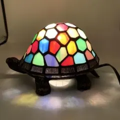 ステンドグラスライト　かめ 楽天市場】ステンドグラス かめ 卓上ランプ ズコット タッチ