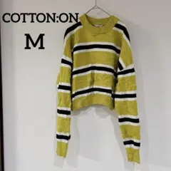 美品✨️COTTON:ON 【M】クロップド長袖ニット ボーダーニット