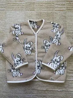 韓国子ども服　ウサギ柄 フリースジャケット