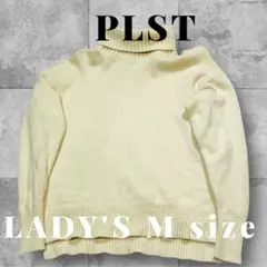 PLST アイボリー タートルネック ニットセーター LADY'S Mサイズ