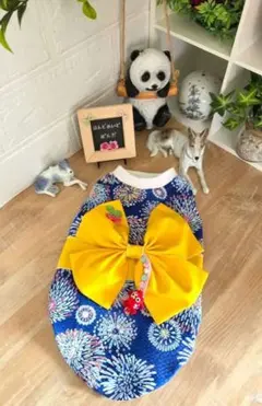ハンドメイド 犬服 浴衣風裾フリルタンクトップ（完成品） - メルカリ