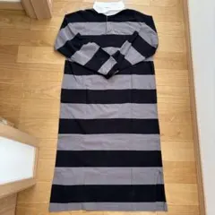 【ニコアンド】　ワンピース　長袖　ボーダー　Mサイズ　グレー　ブラック