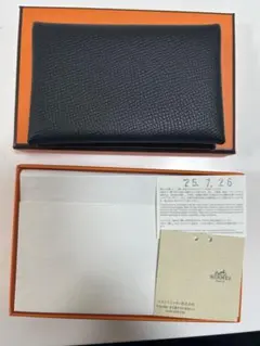 신품 미사용 HERMES《カルヴィ》カードケース 黒ノワール W刻印 エプソン