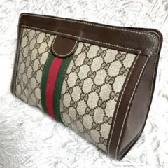 美品　グッチ　オールド　クラッチバッグ　シェリーライン　GGマーモント　pvc