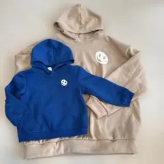 親子トレーナーセット ベージュ・青