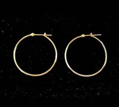 K18 ゴールド フープピアス 直径３cm