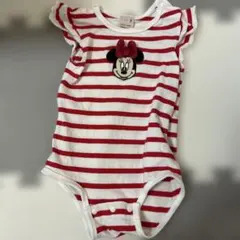 ミニーマウス ストライプロンパース 80cm