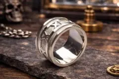 ラスト1点　ローマ数字デザイン ワイドリング　4002　＃9