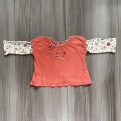 【Moujonjon】80センチフリル付き長袖トップス