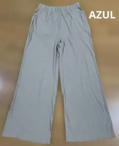 値下げしました！AZUL カーキ ワイドパンツ ゴムウエスト M