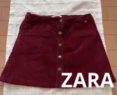 ZARA KIDS 140cm コーデュロイスカート ベロア 赤 えんじ色
