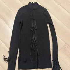 黒 ラメ入りタートルネック長袖トップス