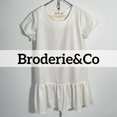 ★Broderie&Coアイボリー 半袖フレアトップス パーティドレス サイズF