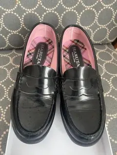 HARUTA 黒 ローファー　 ピンク中敷　24EE