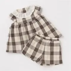 プティマイン フリル襟チュニック パンツセットアップ