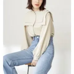 エヌナチュラルビューティーベーシック★ダブルスクエアカラーブラウス