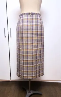 美品 ドレステリア ひざ下丈 ロング バスケットチェック タイトスカートのサムネイル