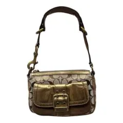 COACH コーチ ワンショルダーバッグ ベルト ゴールド シグネ