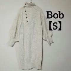 Bob【S】ハイネック ニットワンピース ボタン付き 可愛い♡ゆったり