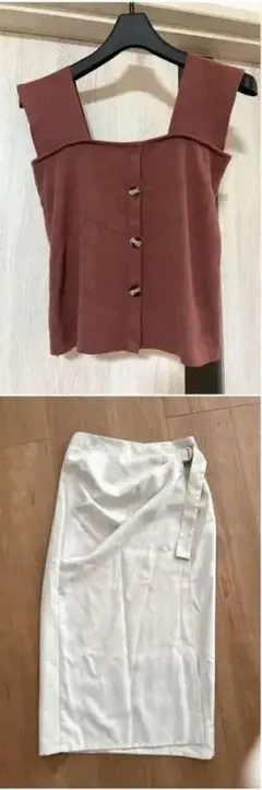 キャミソールカットソー タンクトップ☆巻きスカート✩.*˚2点セット✩