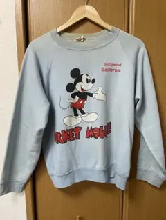 sherry 90's ミッキーマウス白足スウェット　水色