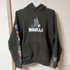 ゴジラ キッズ パーカー 140cm ブラック 長袖 フード付き