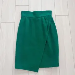 巻きスカート風　タイトスカート　緑