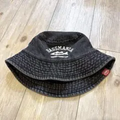 美品★ BASSMANIA バスマニア バケットハット ブラックデニム 刺繍