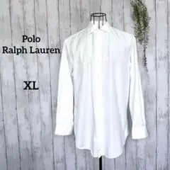 ポロラルフローレン♪メンズ 白シャツ XL 無地 長袖 ビジカジ兼用