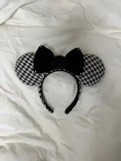 【東京ディズニーリゾート】カチューシャ ミニーマウス／千鳥柄