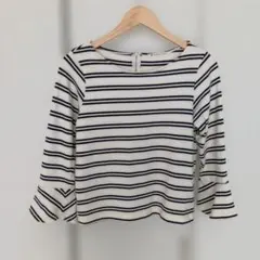 MAJESTIC LEGON ボーダーカットソー フレアスリーブ