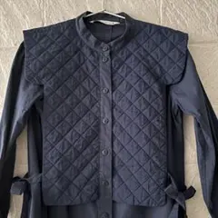 ZARA ☆ ネイビー キルティング 長袖シャツ